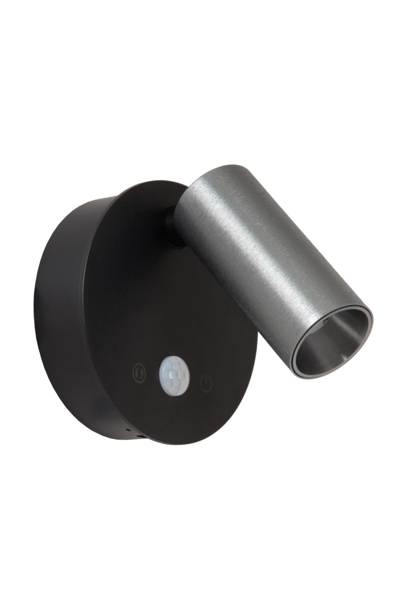 Lucide TONI - Rechargeable Wall spotlight / Wall light - Battery pack - Ø 8,1 cm - LED Dim. - CCT - 1x2W 2700K/4000K - Motion Sensor (deactivatable) - Magnetic - Grey iron